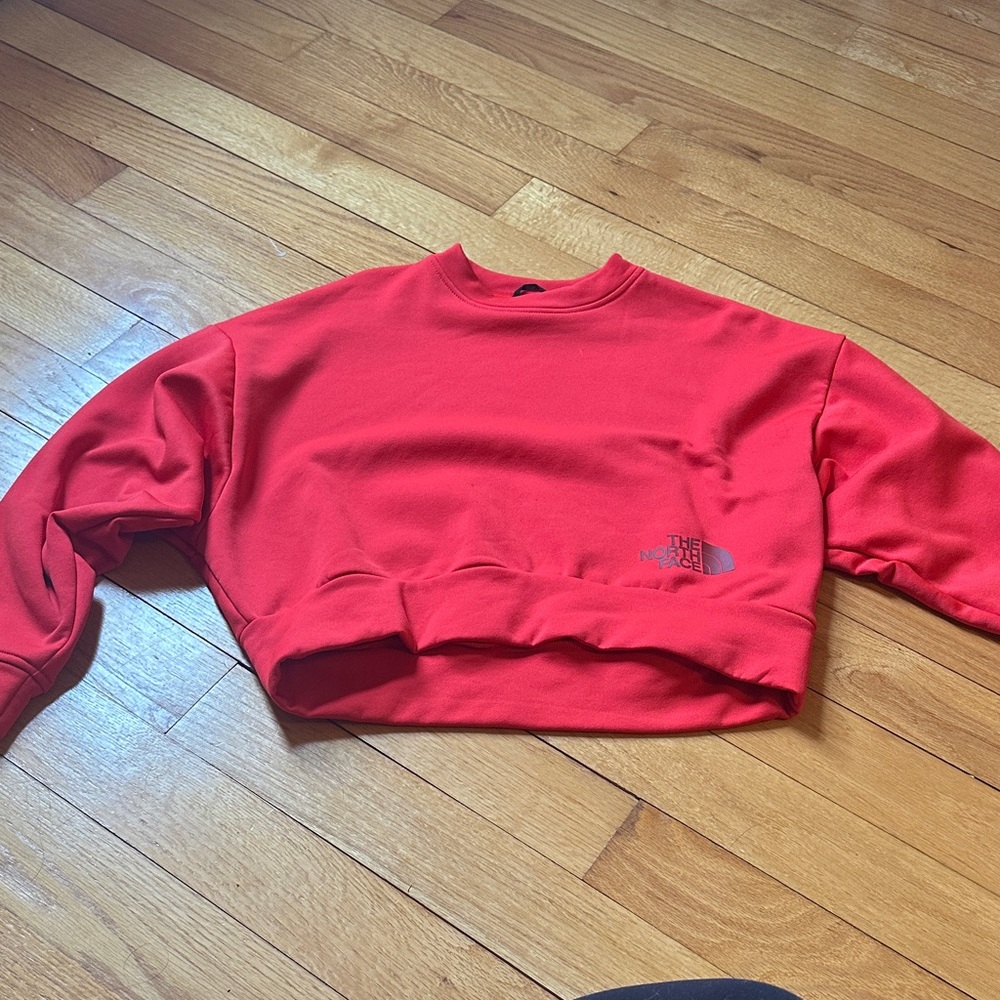 The North Face Bright Red Cropped Crew Sweatshirt